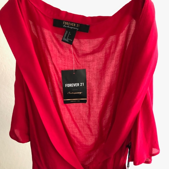 Flowy Forever 21 Blouse with Side-Tie at Hem - Picture 1 of 6